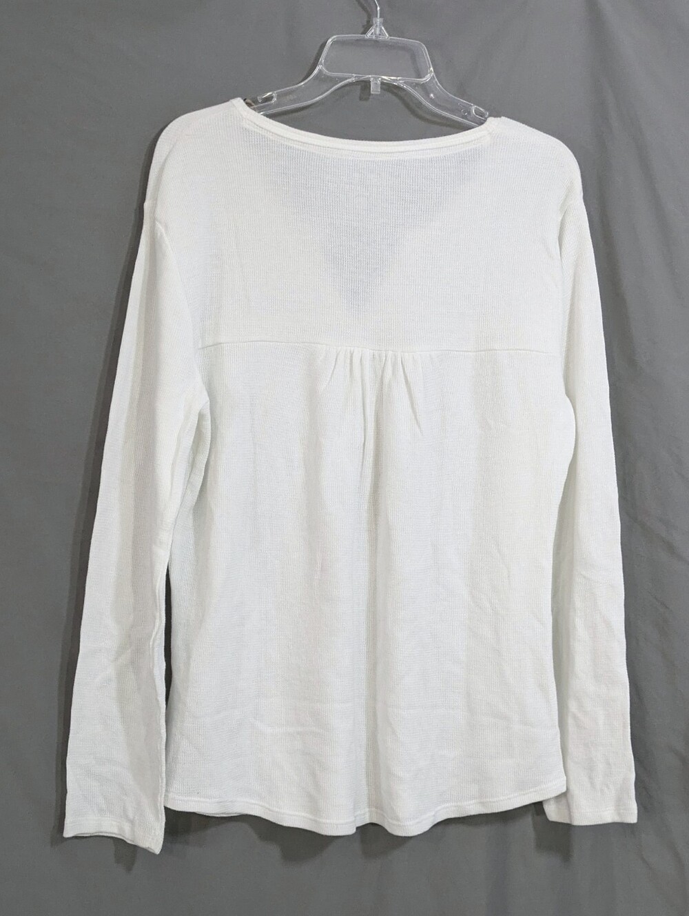 NEW North River Henley V-Neck Long Sleeve White Tee - Size Large Womens Blouse - Picture 5 of 6